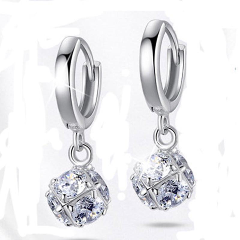 S925 Silver Zircon Diamond Earrings: Simple, Elegant, All-Match Ear Jewelry