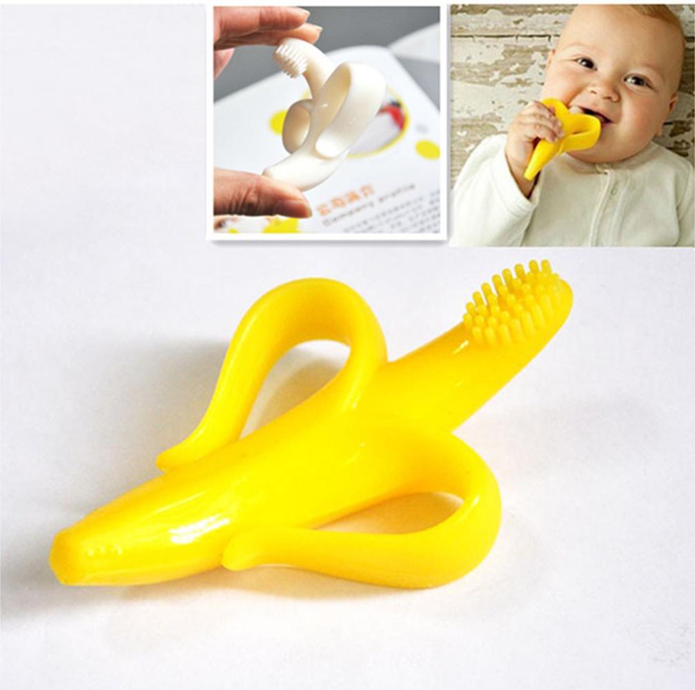 Baby teethers toothbrush baby teething ring banana silicone oral