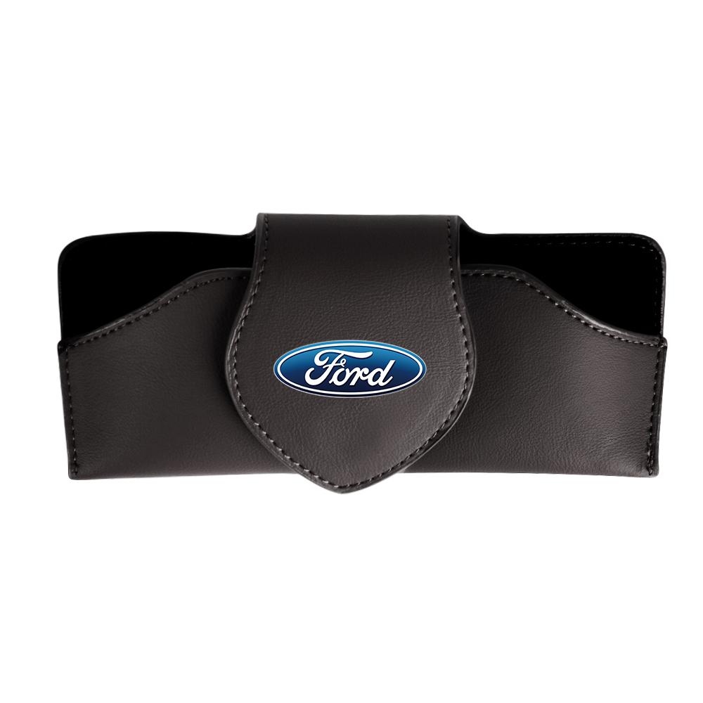 1pcs PU Leather Car Sun Visor Glasses Holder Glasses Storage Case For Ford Focus mk3 Fiesta Fusion STRACING Mustang Transit Kuga