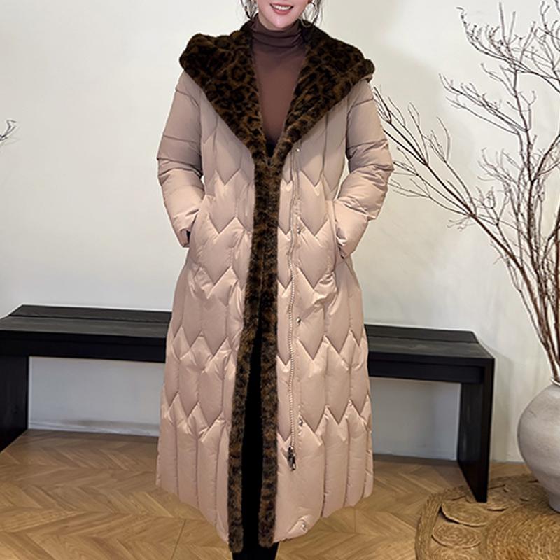 Plus Size L-7XL Fashion Winter Jackets Woman Long Parkas Hooded Faux Fur Collar Loose Thick Warm Overcoat Casual Women's Coats With Belt