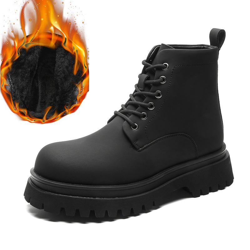 Martin boots men's autumn and winter heightening tooling locomotive wind super fire leather boots big head advanced boots 70033-J