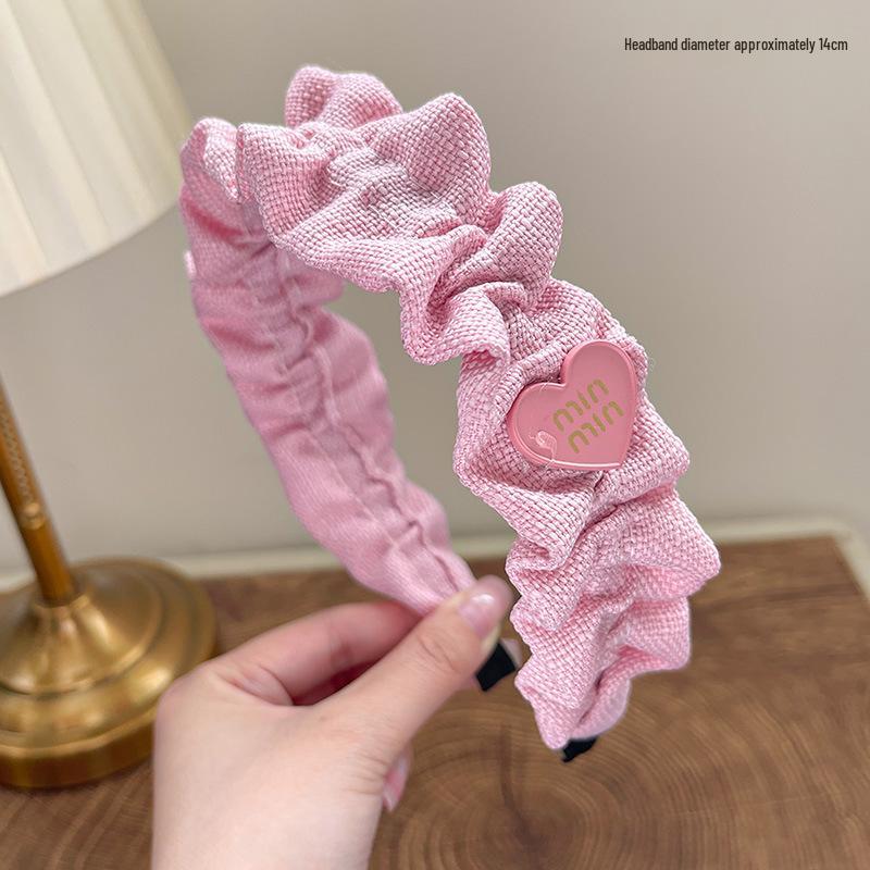 Faixa de Cabelo Rosa Retro com Coroa Alta Antiderrapante para Meninas - Coleção Verão 2024