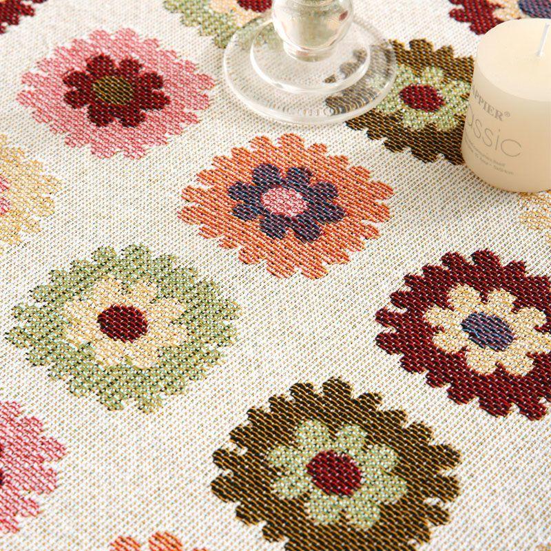 Rustic Jacquard Tablecloth, Small Round Balcony Tablecloth, Living Room Hand-Crochet-Style Dining Tablecloth, Coffee Table and Nightstand Covers