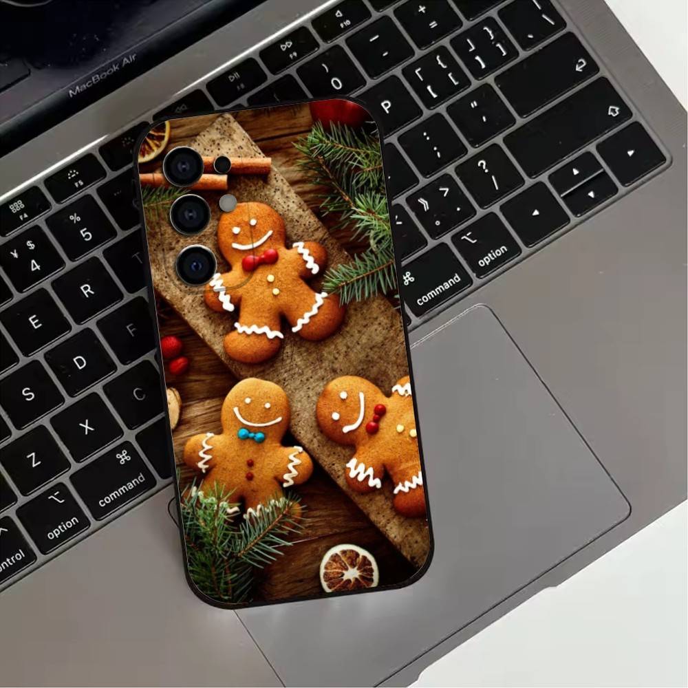 Cute G-Gingerbread M-man Phone Case For Samsung S25,S24,S21,S22,S23,S30,Ultra,S20,Plus,Fe,Lite,Note,10,9,5G Black Cover
