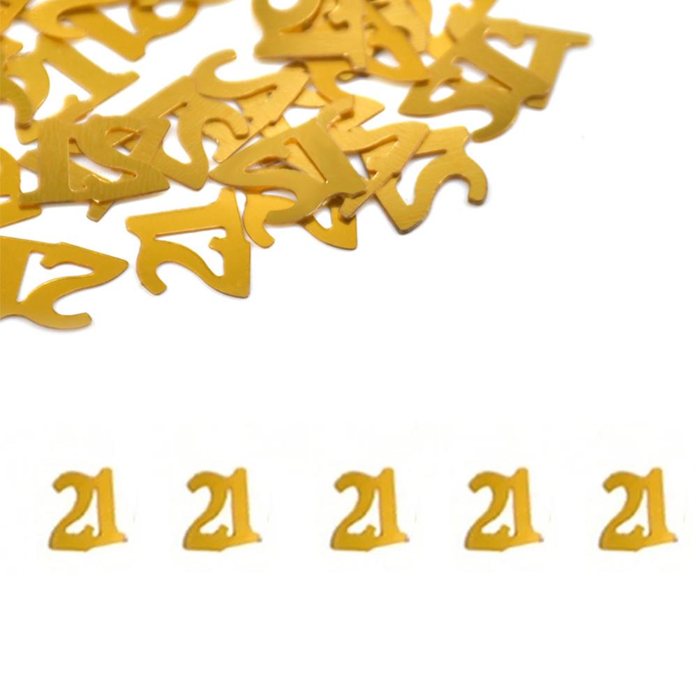 15g/Bag Digital Gold Confetti Glitter Number 18/21/30/40/50/60/70 Paper Scraps Birthday Party Anniversary Wedding Decoration