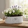 Vintage Style Iron Flower Bucket Double Handle Distressed Finish Metal Flower Pot Wear-resistant Large Capacity Flower Vase