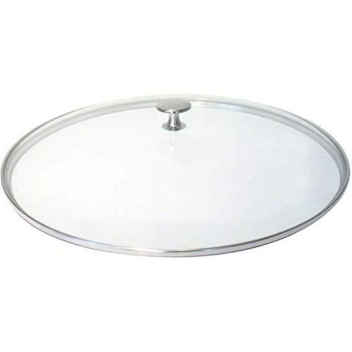 Staub Fonte 1521696 Couvercle Verre 16 cm + Bouton Nickèle