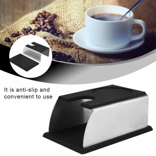 Stainless steel coffee tamping mat, rust-resistant, removable, durable, suitable for coffee makers and coffee tampers storage