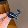 Versatile Brooch Pin Women Sparkling Rhinestones Imitation Pearls Decor Whale
