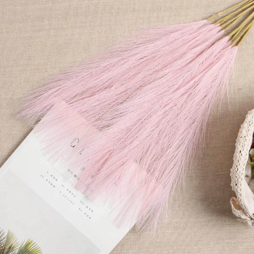 5/10Pcs Artificial Pampas Grass Bouquet For Home Wedding Decoration Party Room Decor Bedroom DIY Flower Wall Vase Reed Decor