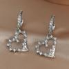 Light Luxury Love Earrings, Fashionable Zircon Copper-Plated Real Gold Earrings, Temperament Jewelry.