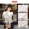 SPAO Women's Slim-Fit Mock Neck Graphic Long Sleeve Tee