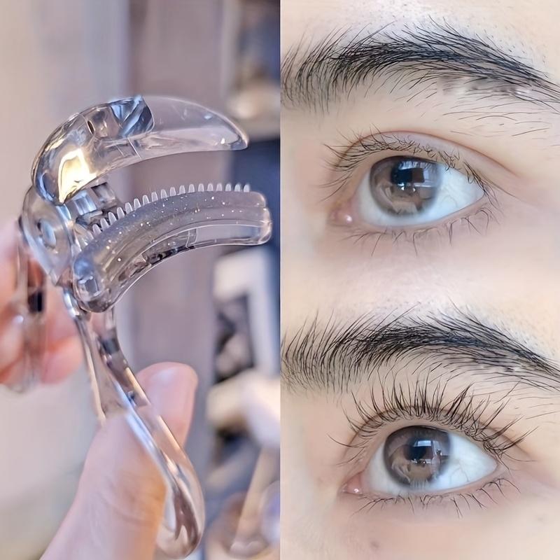 Portable Frameless Eyelash Curler with Comb Teeth and Wide-angle Sunflower Eyelash Curler Creates A Natural Curl for Beginners