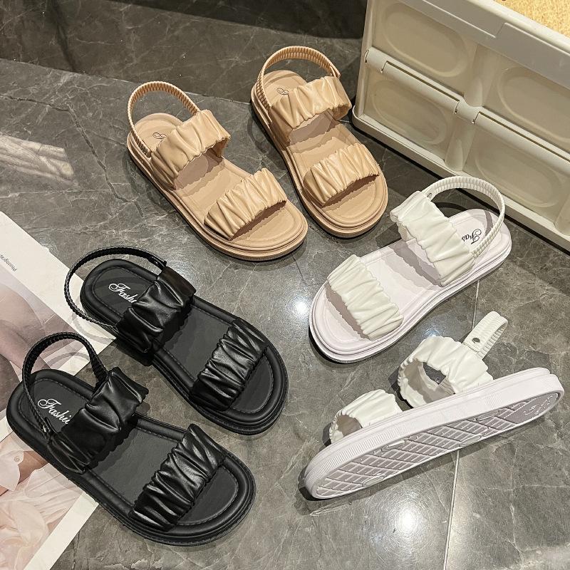 Sandalias planas versátiles antideslizantes para mujer: Elegante Ropa de Verano para Playa e Interior/Exterior