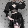Lace Gothic Black Short Steampunk Crop Jacket Kawaii Vintage Gorgeous Palace Blouse Women Party Bolero Victorian Coat Corset