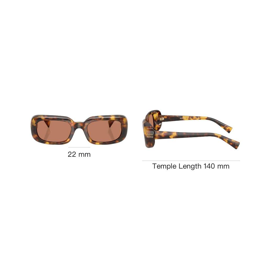 MIU MIU Logo Design Acetate Rectangular Sunglasses Women Sunglasses Tortoise MUB13S14L90Q