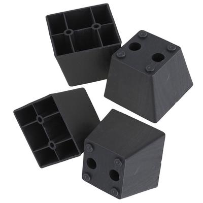 98x98x97mm Trapezoid Black Plastic Furniture Legs Sofa Couch Desk