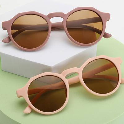Occhiali da sole estivi per bambini Montatura rotonda Opaca Protezione UV Occhiali da sole Colore solido Ragazzo Ragazza Occhiali da sole anti-UV UV400 3-12A
