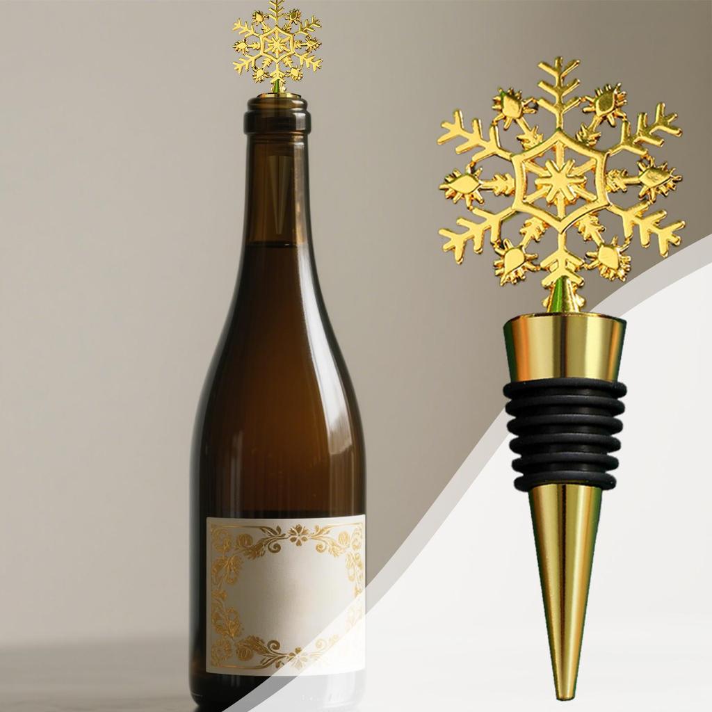 Christmas Snowflake Decorative Wine Stoppers Bottle Decoration Crafts Alloy Bottle Stopper Home Bar Wine Accessories Tools