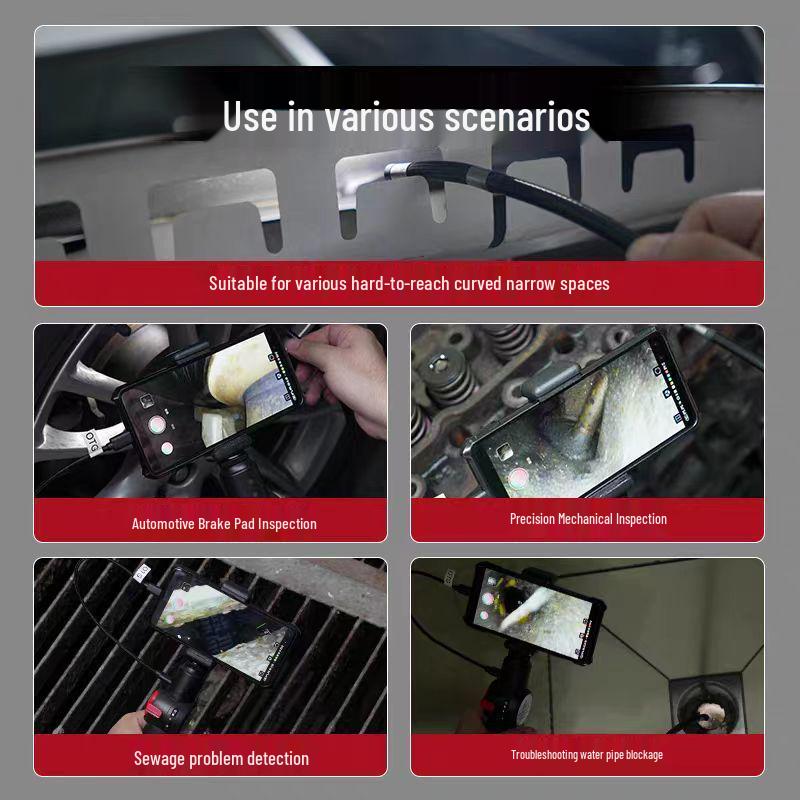 420° Rotating HD Automotive Endoscope: Waterproof, Oil & High-Temp Resistant Tool for Car Engine Cylinder Inspection