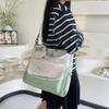 Campus two-piece set contrasting color splicing shoulder bag small fresh literary tote bag student messenger bag tide