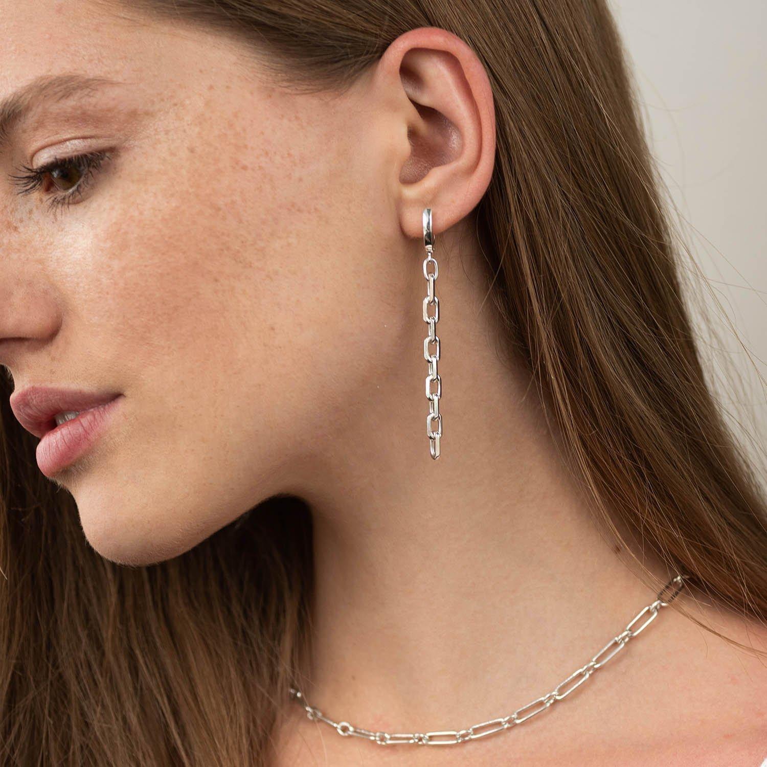 

Срібні сережки Ланцюжки Oniks 6.4 cm срібний