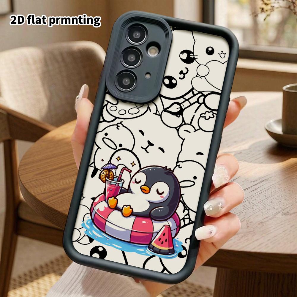 Phone case: 2D flat, suitable for Samsung Galaxy A34 A35 M05 M06 S20 S22 S21 FE Plus 5G protective case, little vacation penguin, perfect holiday gift