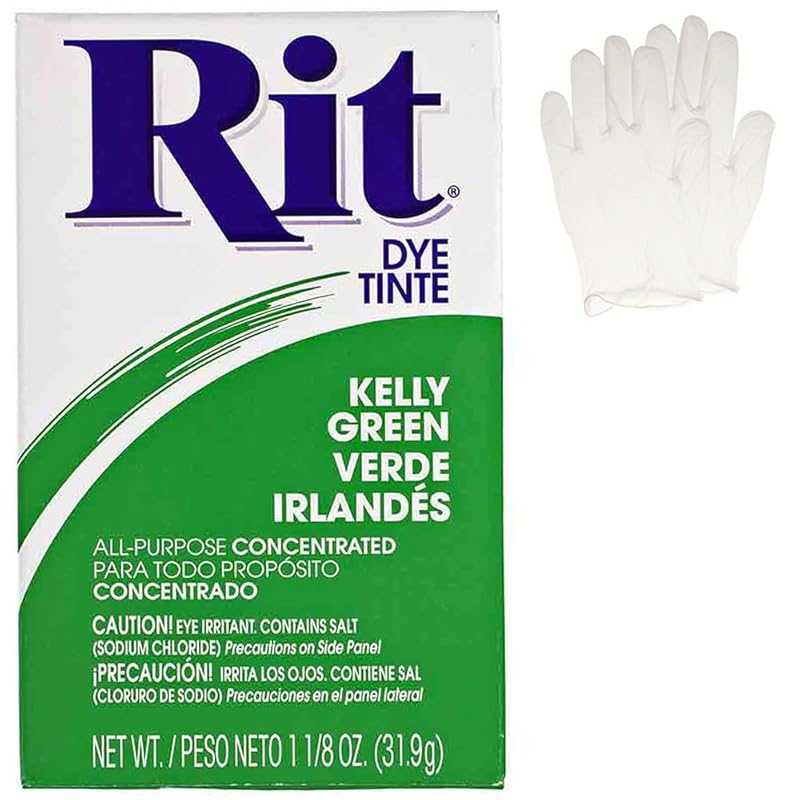 

Multipurpose Concentrated Lit Dye Powder with Plastic Gloves for Clothing, Decorations and Crafts single pack – kelly green