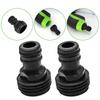High Quality Practical Brand New Thread Connector Tap Adaptor 2 Pcs Black For Garden Water Hose Outer Threaded Plastic