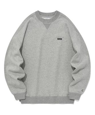 COVERNAT Oversized Knit Ribbed Sweatshirt Melange Gray