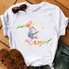 Watercolor Music Is My Joy Cute Hedgehog Animal Print T-Shirt Women&Amp;#39;S Clothing Funny Tshirt Femme Summer Fashion T Shirt Female