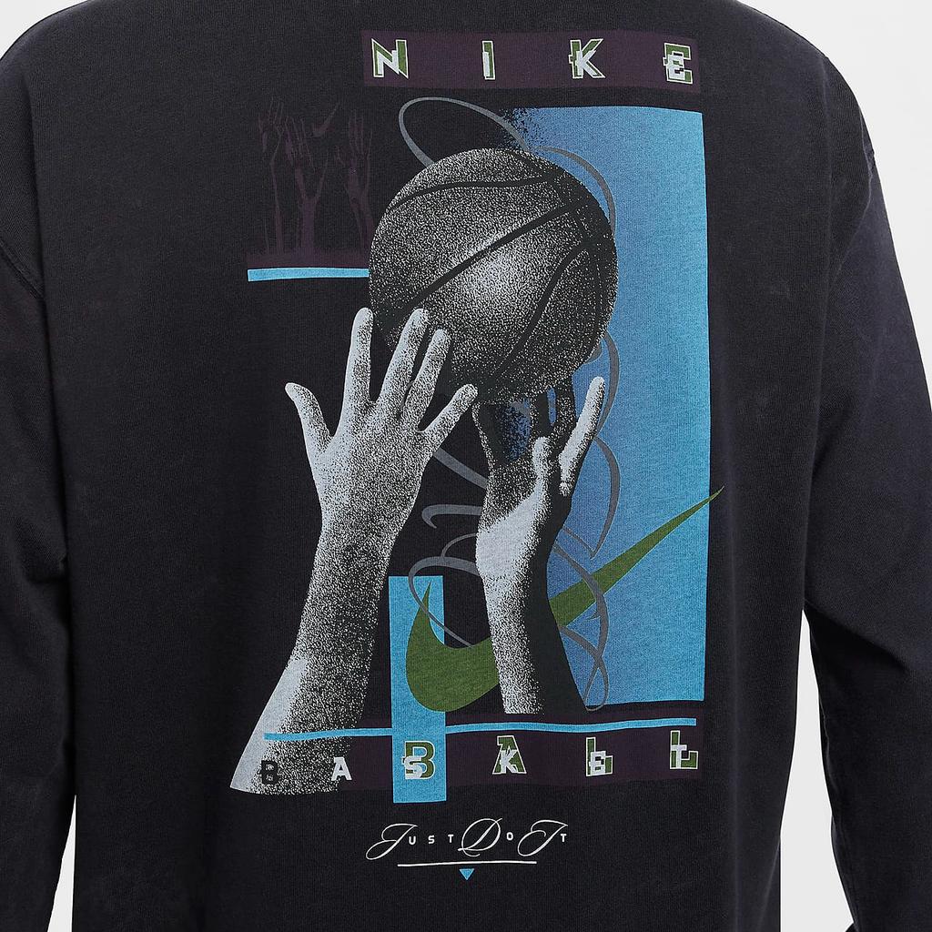 Nike Round Neck Casual Comfortable Long Sleeve T-Shirt Men Tops Black HF6196-010