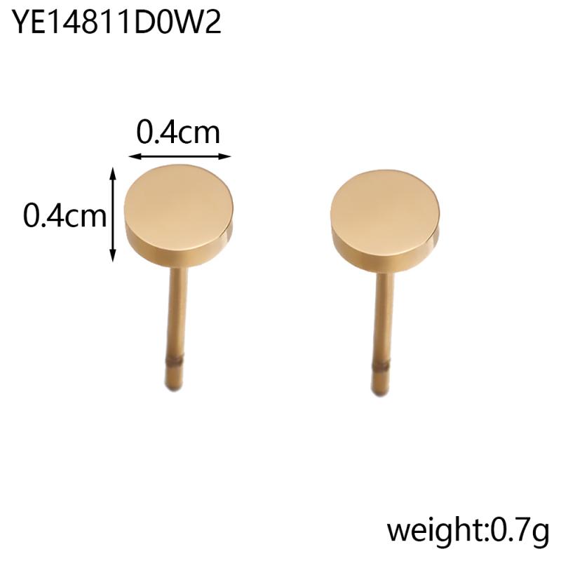 CARLIDANA Simple Design Geometric Rose Gold Plated Earrings Stainless Steel Rectangle Square Stud Earrings for Women Jewelry