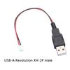 USB Male to XH2.54 2P Terminal Cable 2Core Power Supply Cable for Power and Signal Transmission in DIY Projects