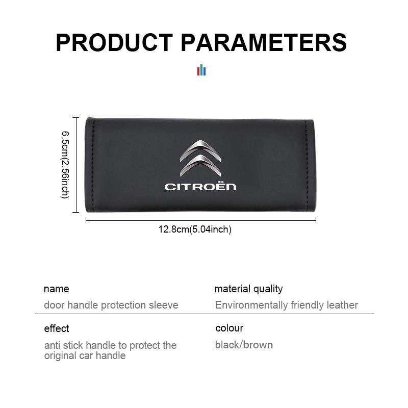 Car Door Handle Cover Armrest Protector Non-slip Leather Case For Citroen C4 C3 C5 C1 C2 C6 VTS C4L DS3 DS4 DS5 Grand Berlingo