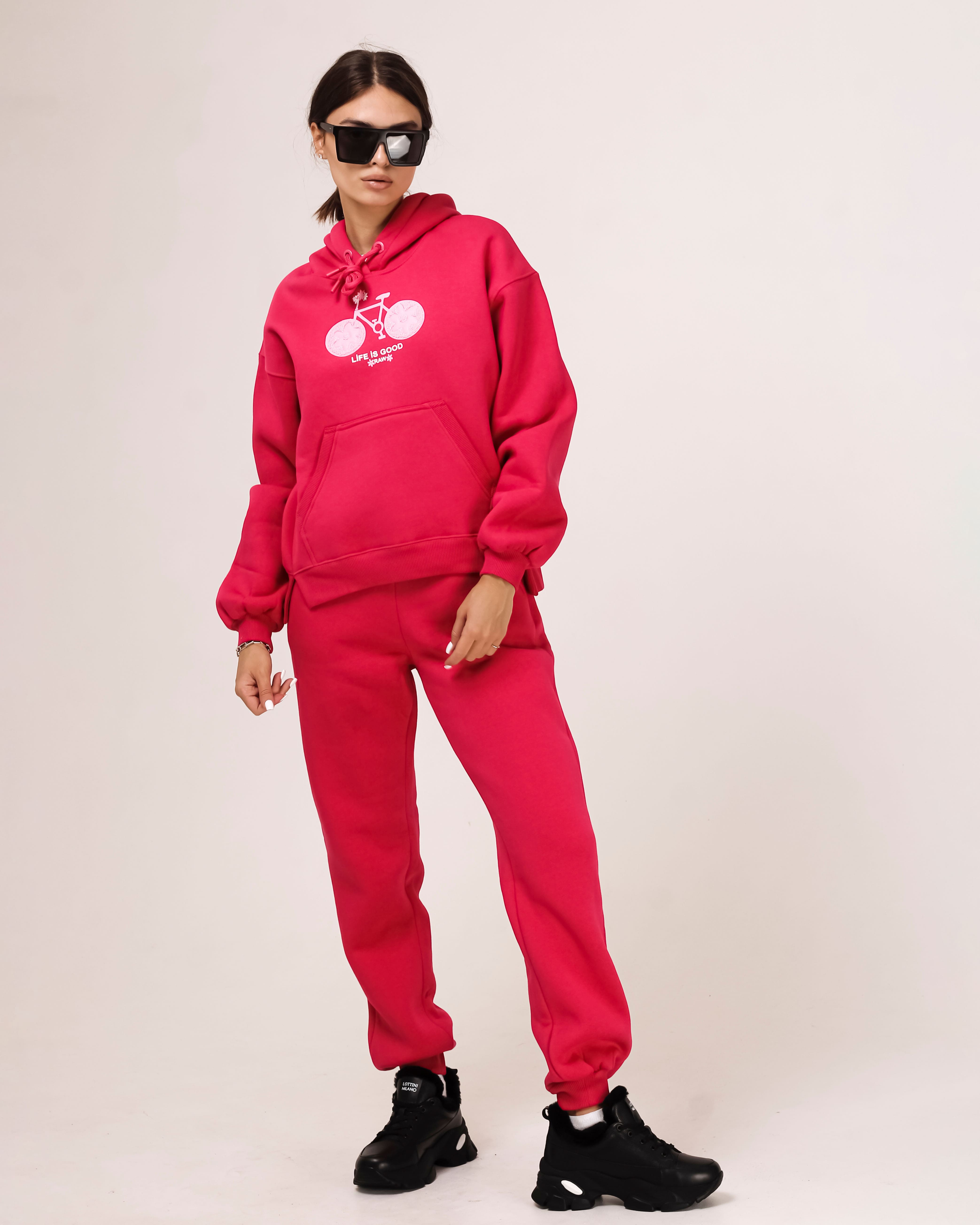 

Костюм спортивний RAW 35599 S фуксія (худи, штани) M фуксія