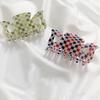 Multicolor Plaid Hair Claw French Design Non Slip Acetate Hollow Hair Barrettes Ponytail Decoration Fashion Hair Props