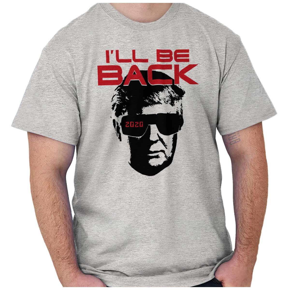 Ill Be Back 2024 Donald Trump Re-Election Womens or Mens Crewneck T Shirt Tee XXL
