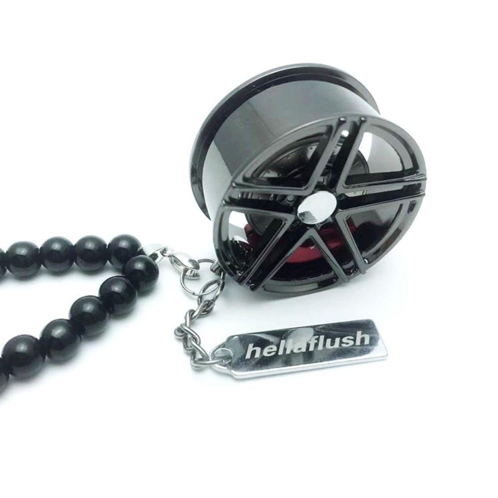Glossy Shock Absorber Chain Pendant Hip-hop Hanging Ornament Car Wheel Hub Pendant  Rearview Mirror