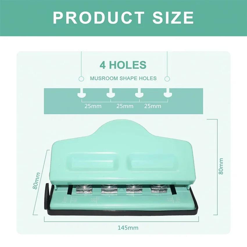 Fromthenon 4 Hole Creative Mushroom Hole Puncher Disc Ring Binding Cutter T-Type Paper Puncher Craft Diy Tool Offices Stationery Quality
