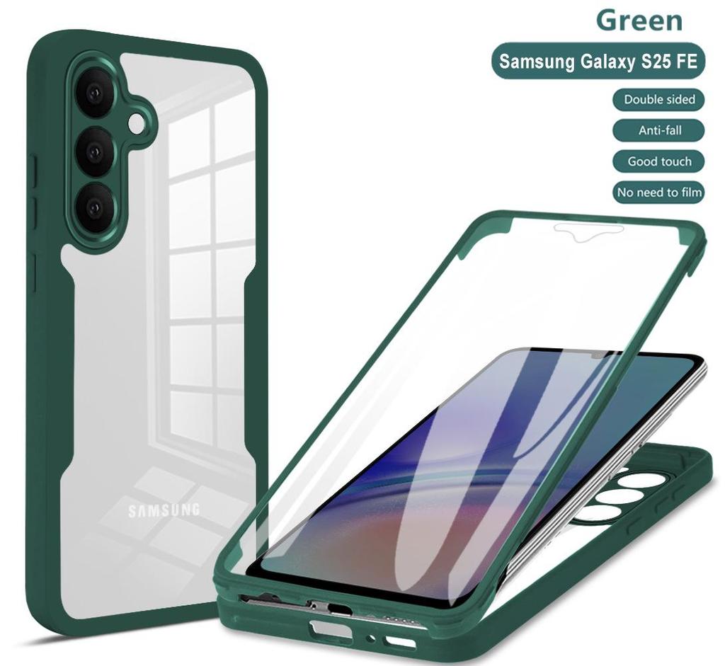 Samsung S25FE Qicai 360° Full Coverage Transparent Case & Film | S26 Plus Drop Protection