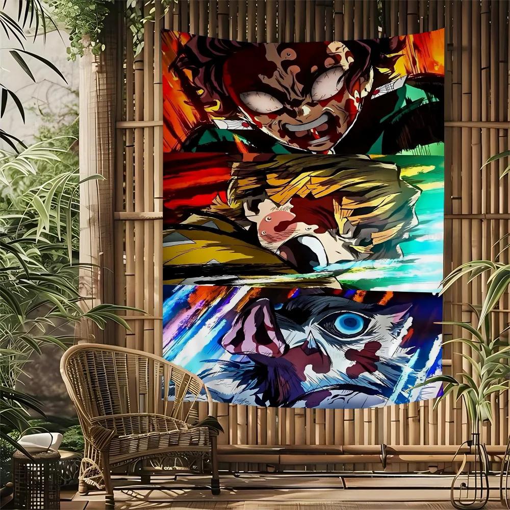 Anime Demon Slayer Cartoon Tapestry Art Science Fiction Room Home Decor Wall Hanging Home Decor