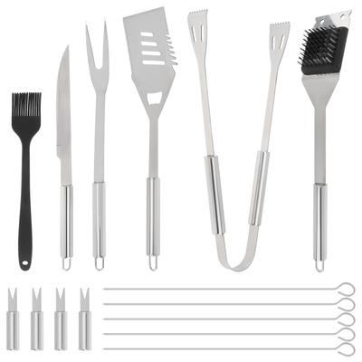 Edelstahl 14-teiliges BBQ Grillwerkzeug Camping Outdoor Bonus Aufbewahrungstasche