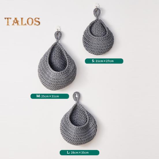 Crochet Hanging Fruit Basket Decorative Handmade Vegetable Storage Basket Mesh Bag Space-Saving Fruit Display Container Home Kitchen Decor