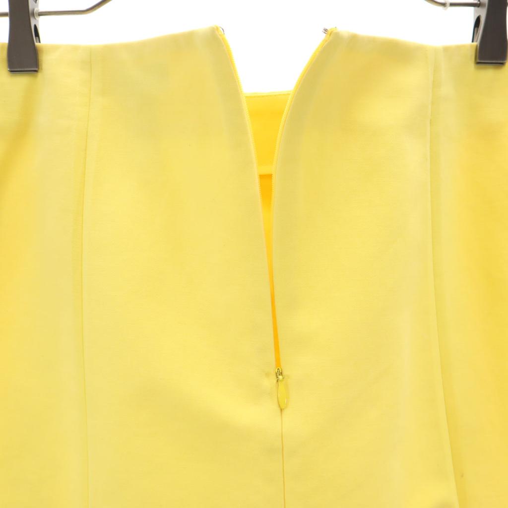 Celine Made In France Midi Length Pleated Skirt 36 Yellow Women Used