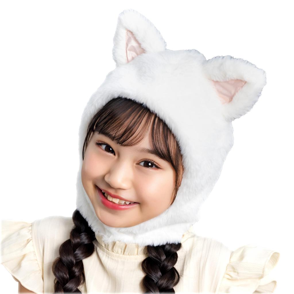 Clearstone Cosplay Halloween Fluffy White Headgear, Cat, Kids,