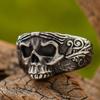 Adjustable Skull Ring Men Women Gothic Punk Rock Plated Open Band Vintage Geometric Jewelry