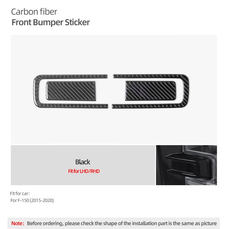 

For Ford F150 SVT Raptor 2015-2020 Carbon Fiber Car Styling Front Head Bumper Decoration Stickers Auto Protector Accessories углеродного волокна черного