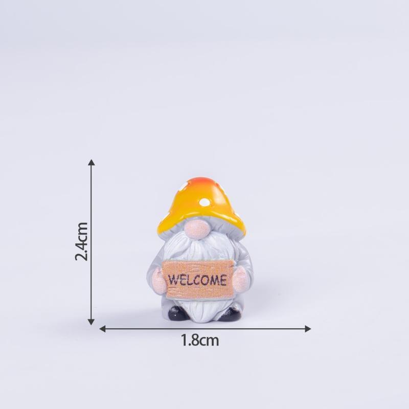 Mini 6Pcs Gnome Figurines Resin Crafts Micro Landscape Ornaments Car Desktop Lawn Decor Elf Bonsai Diy Christmas Decorations
