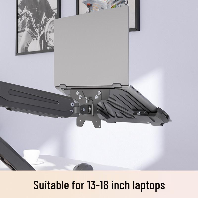 Laptop Stand with Adjustable Dual Screen Bracket for Height and Hovering Flexibility